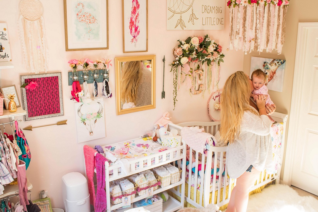 Dream On Me Violet Crib Bohemian Nusery View