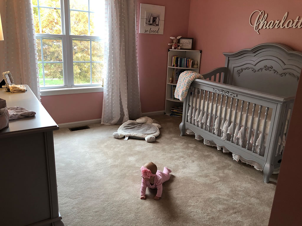 Nichole Kotarski Charlotte Baby with Evolur Aurora Crib