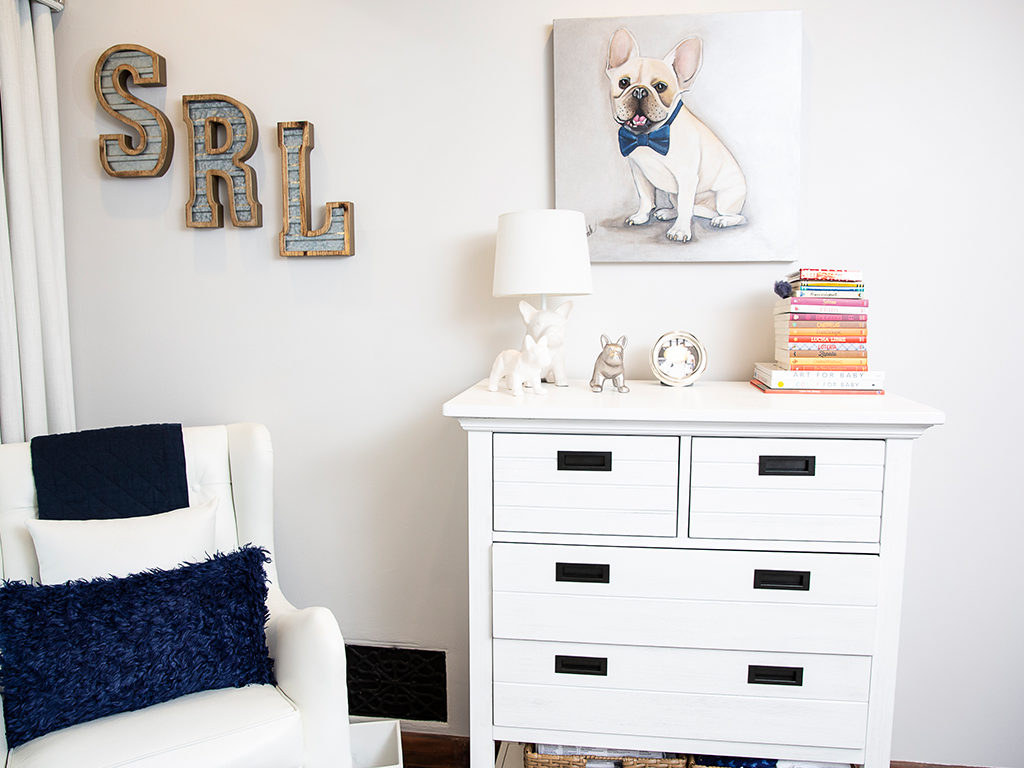 Meet Julio, Mario and Courtney Lopez’s friendly bulldog. Featured here is the Evolur Waverly Tall Chest. Pics credit - The Range Photography Studios