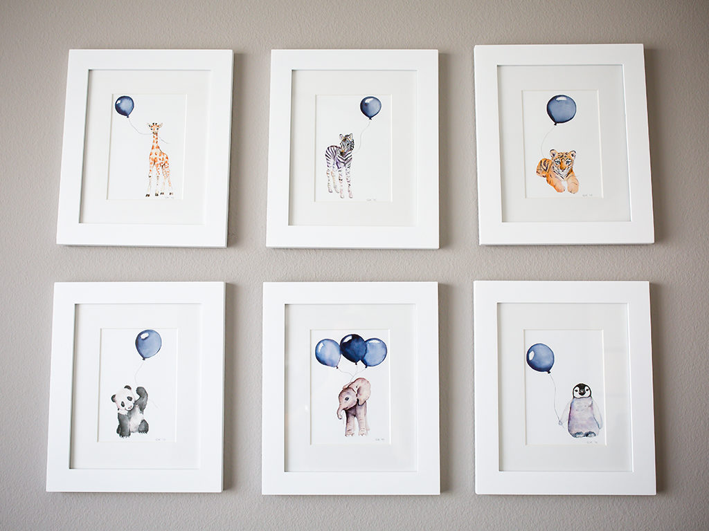 Beautiful animal artwork is a great way to decorate a nursery wall