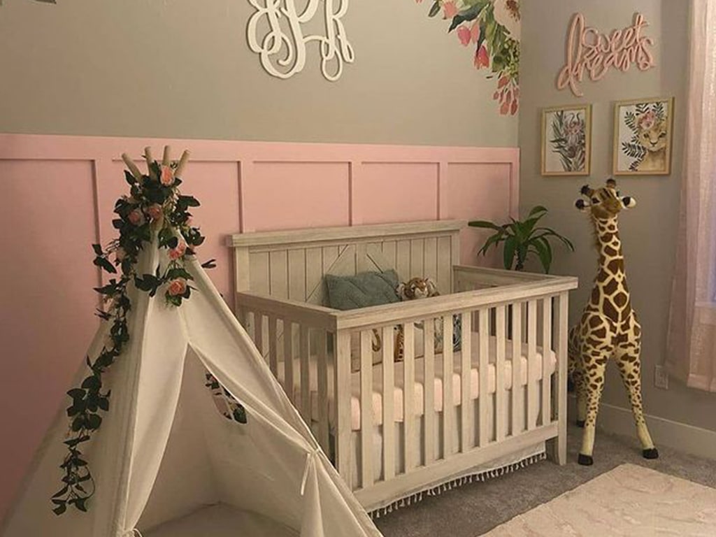 Sweetpea Baby Rose Wood 4-in-1 Convertible Crib