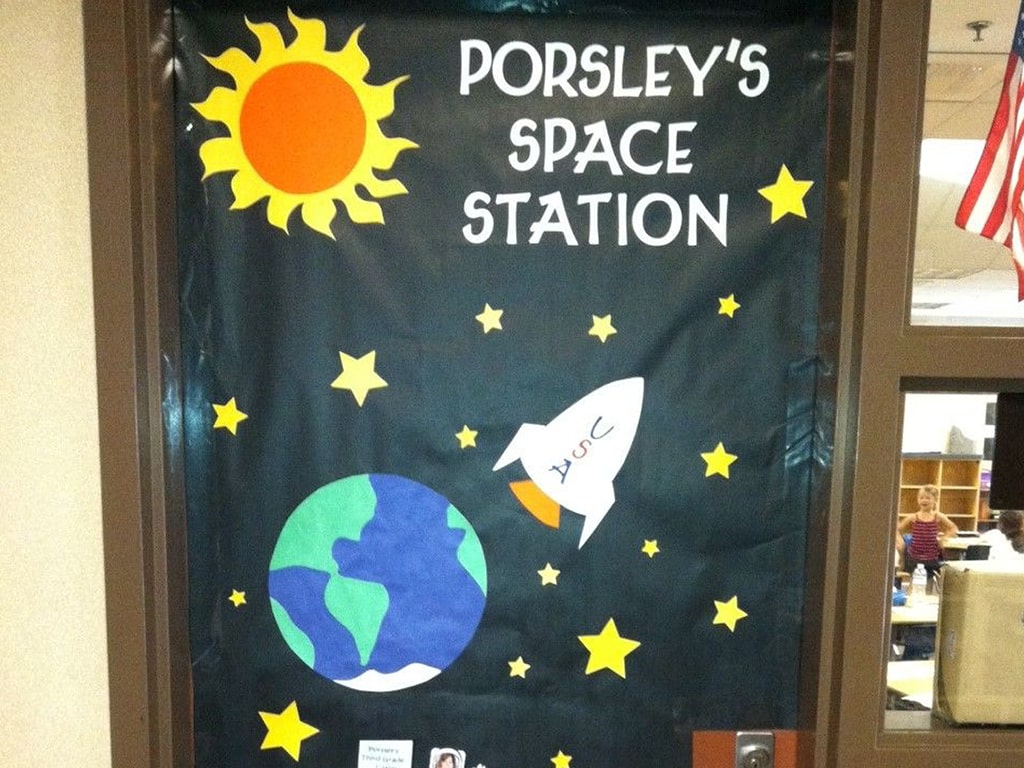 Door with Space Themed Painting