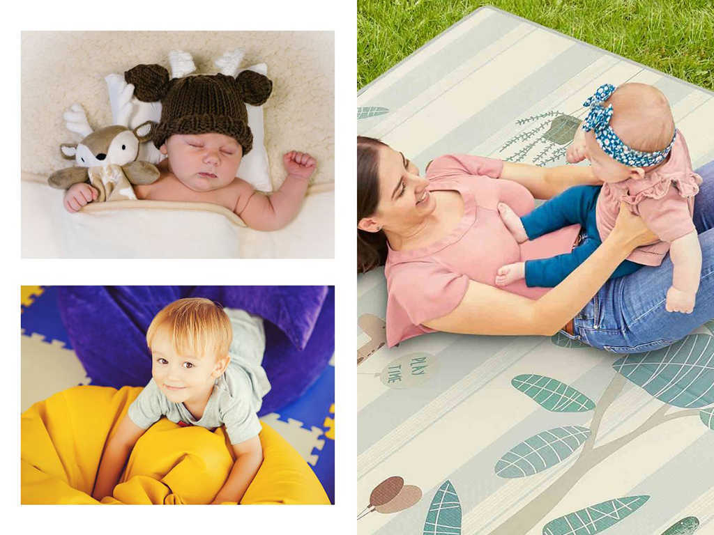 Baby toys or a collage of all three of these products Baby toys or a collage of all three of these products